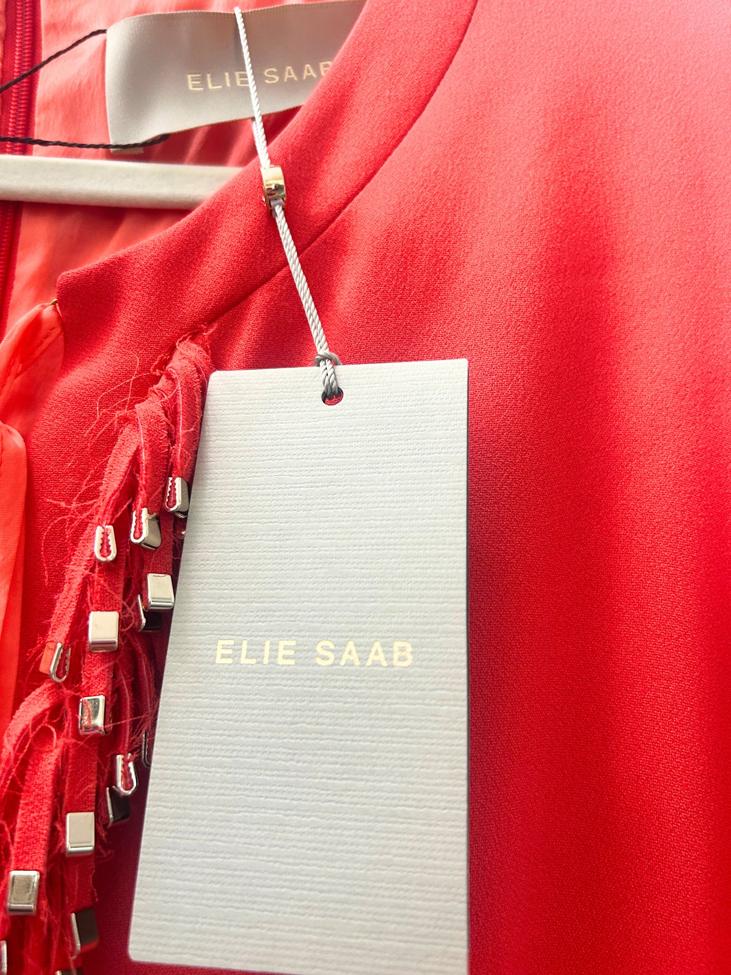 Elie Saab Sunset Orange Embellished Cady Gown - SS'22