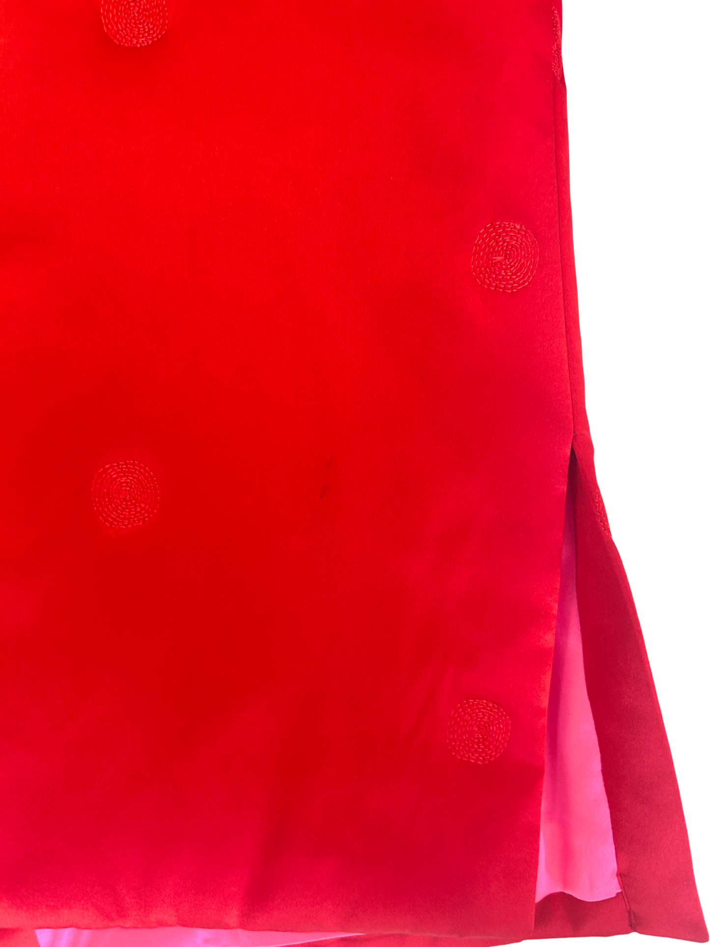 Vintage Bill Loya Cherry Red Silk Embroidered Jacket with Hot Pink Lining – 1980s