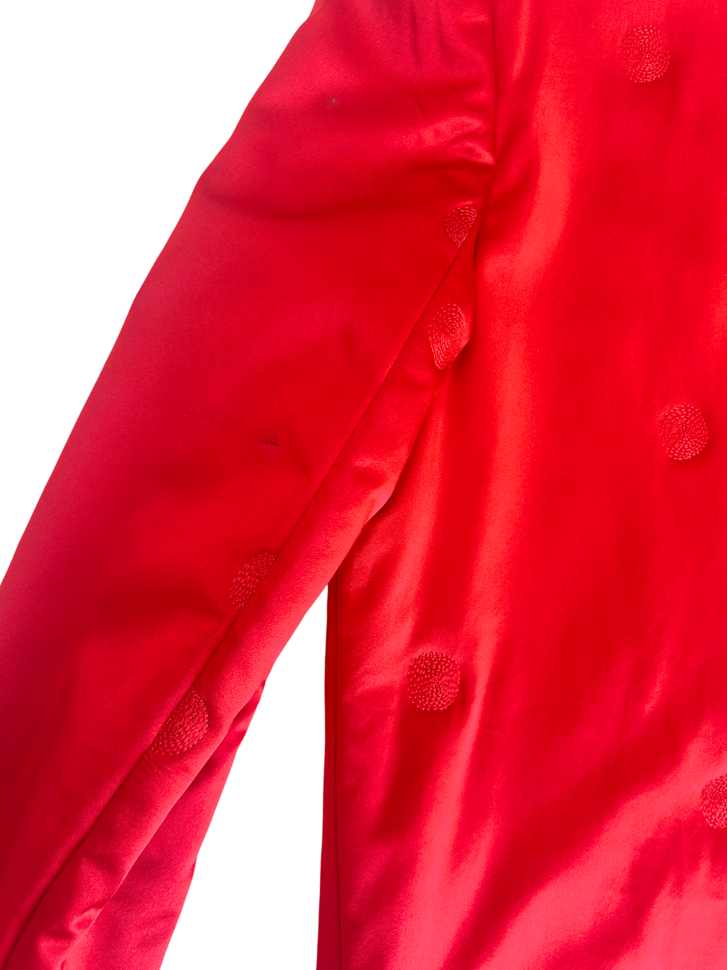 Vintage Bill Loya Cherry Red Silk Embroidered Jacket with Hot Pink Lining – 1980s