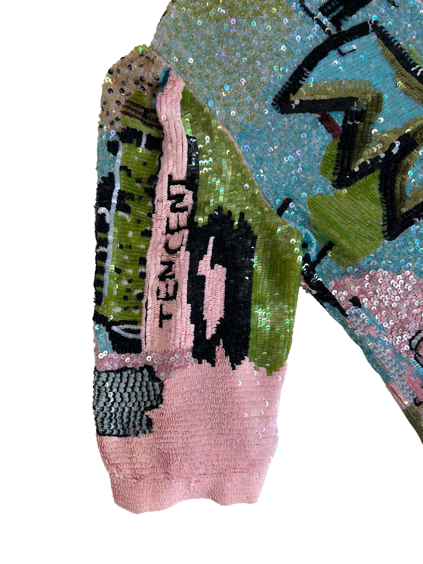 Valentino x Jean-Michel Basquiat Silk Sequin Graffiti Print Blouse