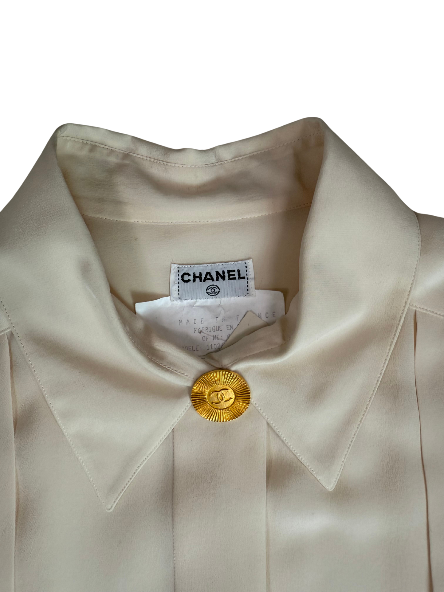 Chanel Vintage late 90's Cream Silk Blouse
