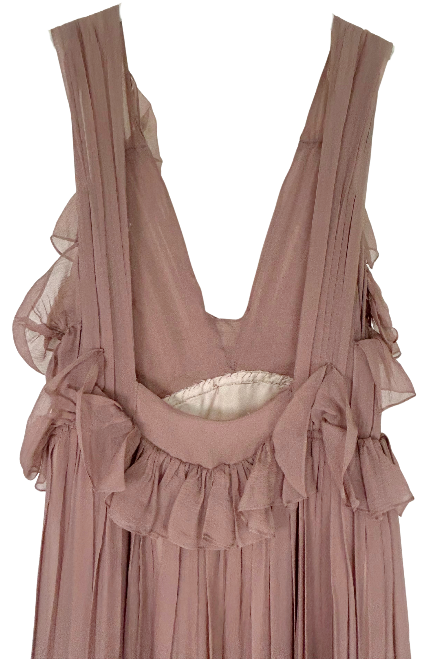 Vintage Chloé Silk Chiffon Ruffle Gown by Phoebe Philo, Early 2000s