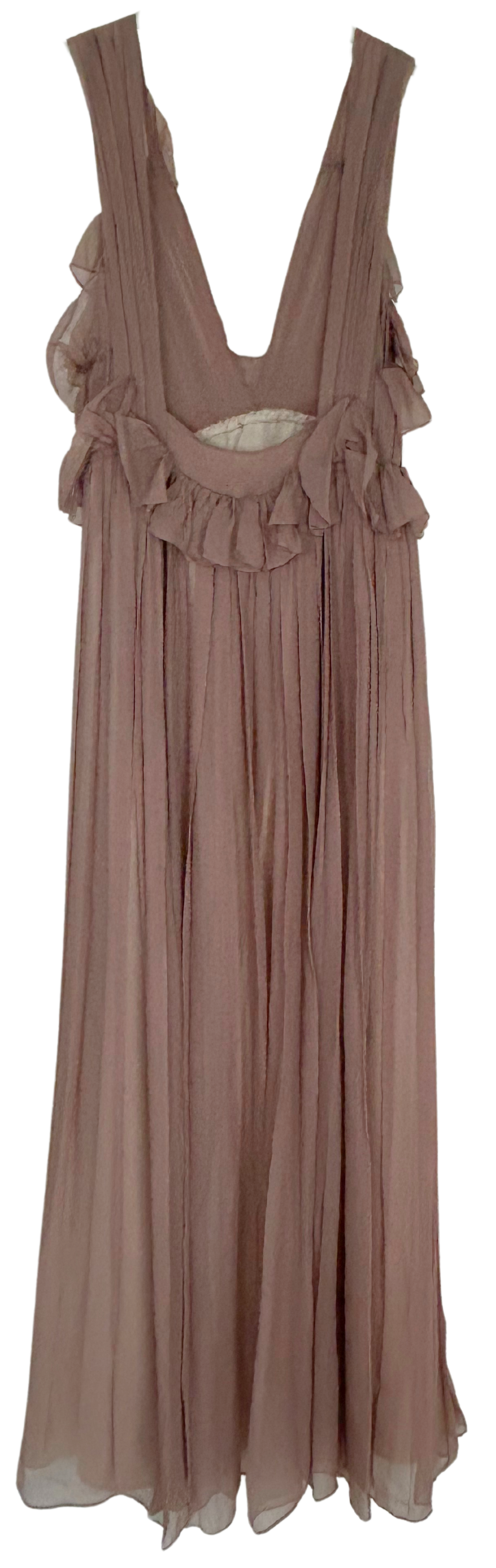 Vintage Chloé Silk Chiffon Ruffle Gown by Phoebe Philo, Early 2000s