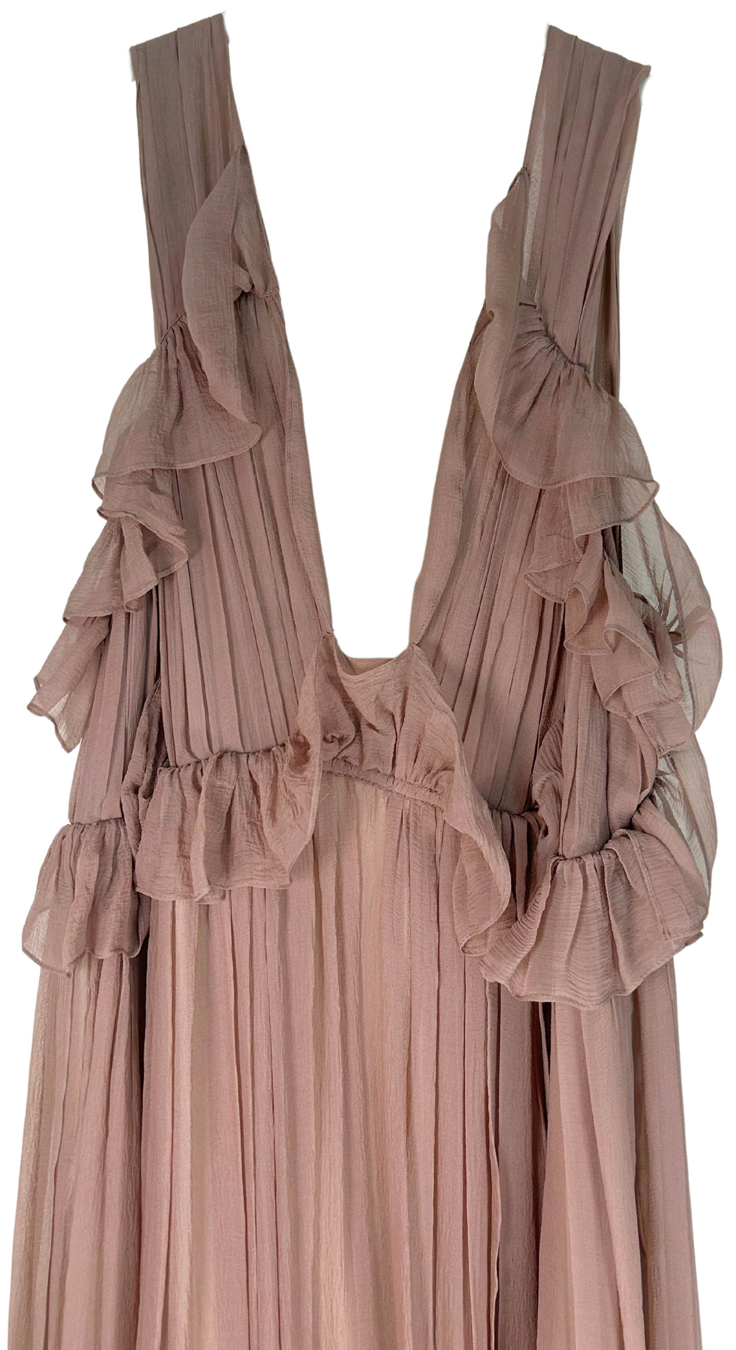 Vintage Chloé Silk Chiffon Ruffle Gown by Phoebe Philo, Early 2000s