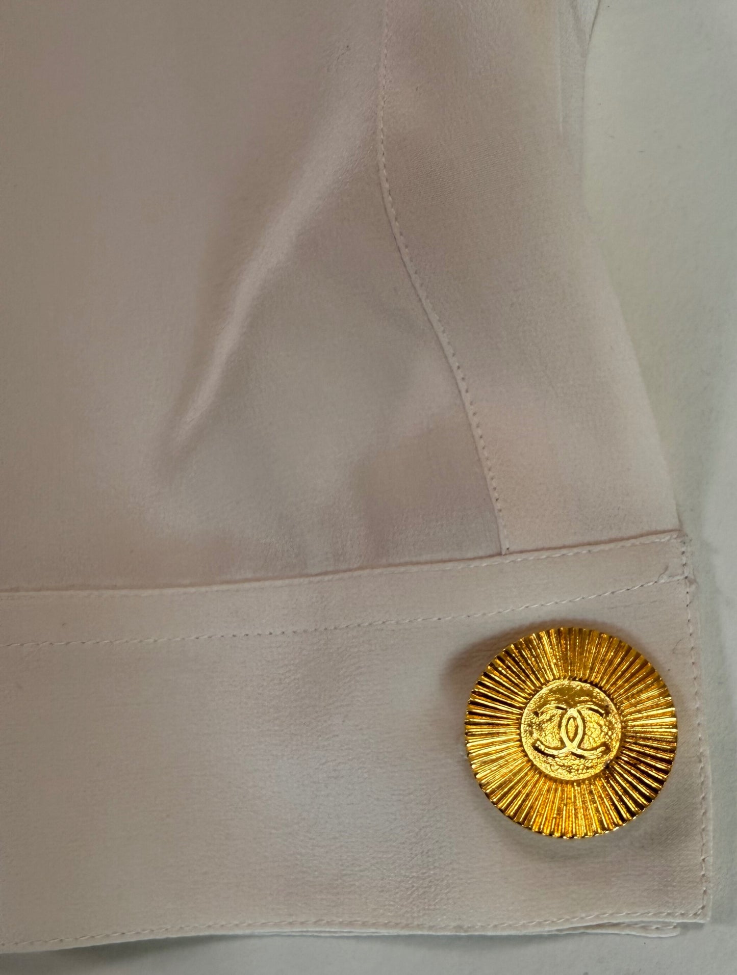 Chanel Vintage late 90's Cream Silk Blouse