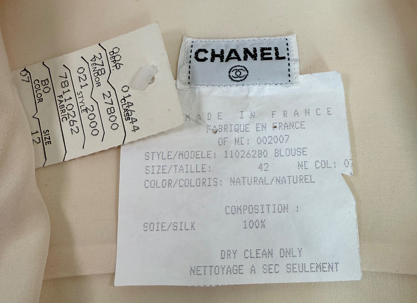 Chanel Vintage late 90's Cream Silk Blouse
