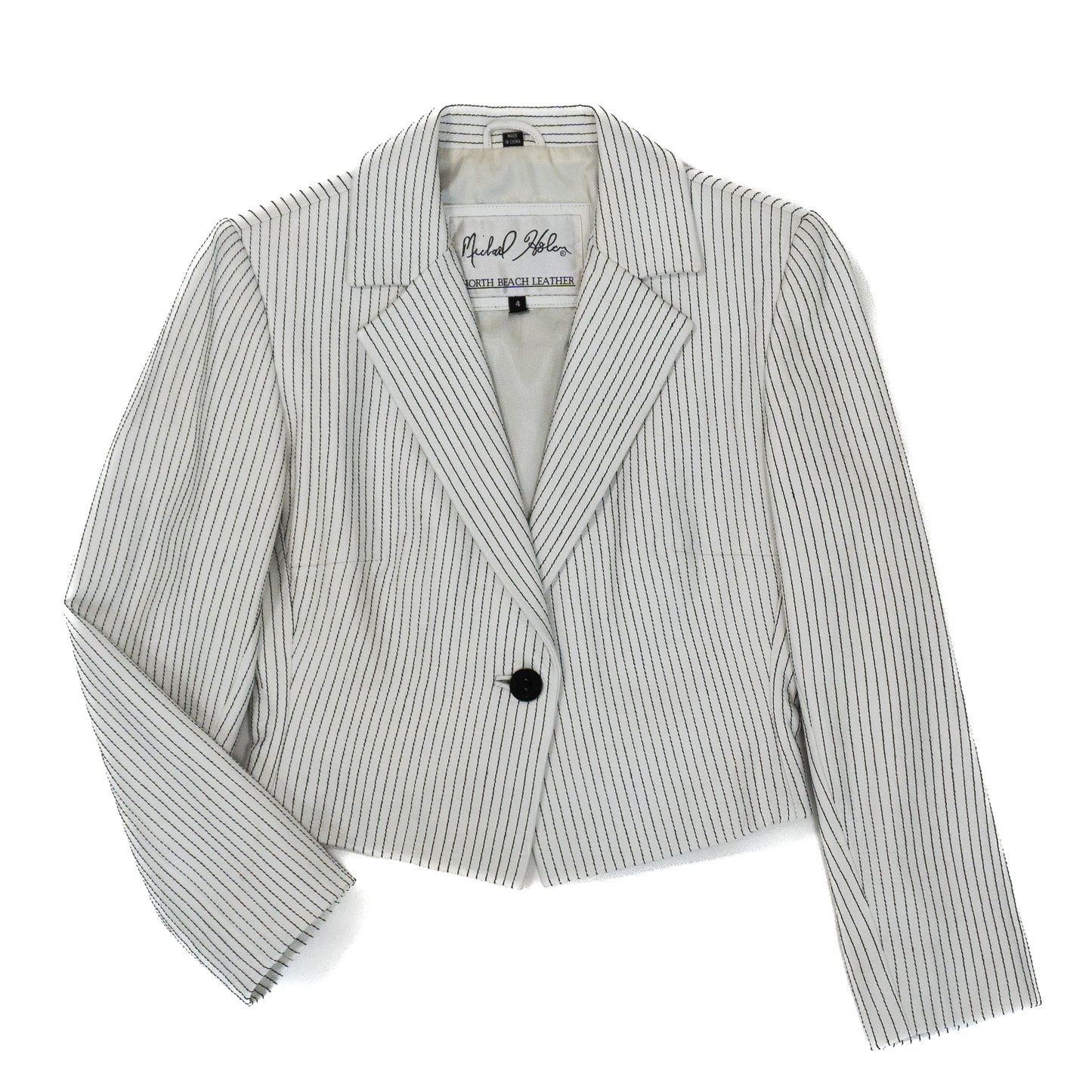 Vintage Michael Hoban 1990's White Leather Cropped Jacket