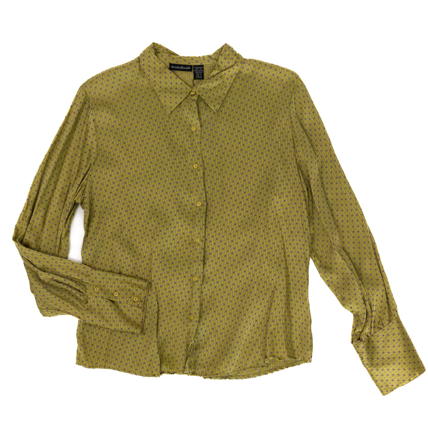 Vintage Willi Smith Green Silk Button Down