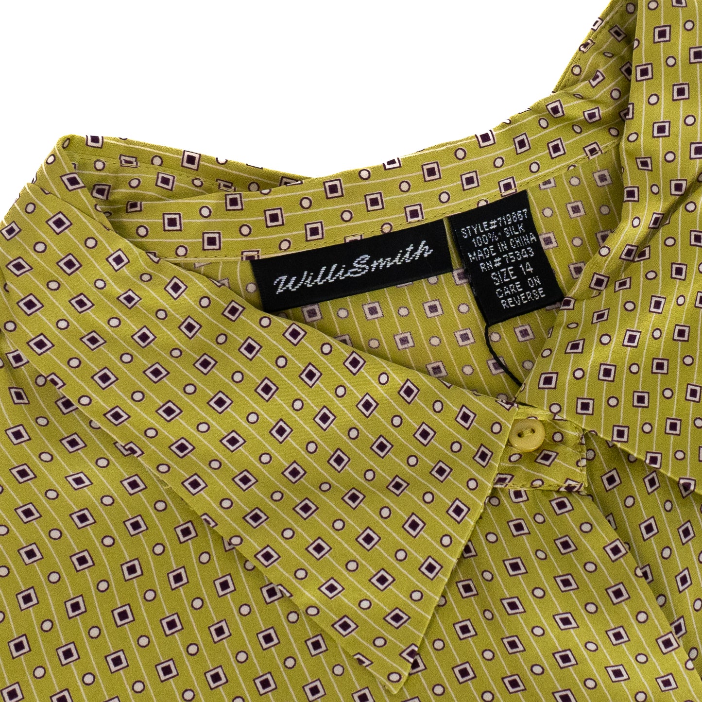 Vintage Willi Smith Green Silk Button Down