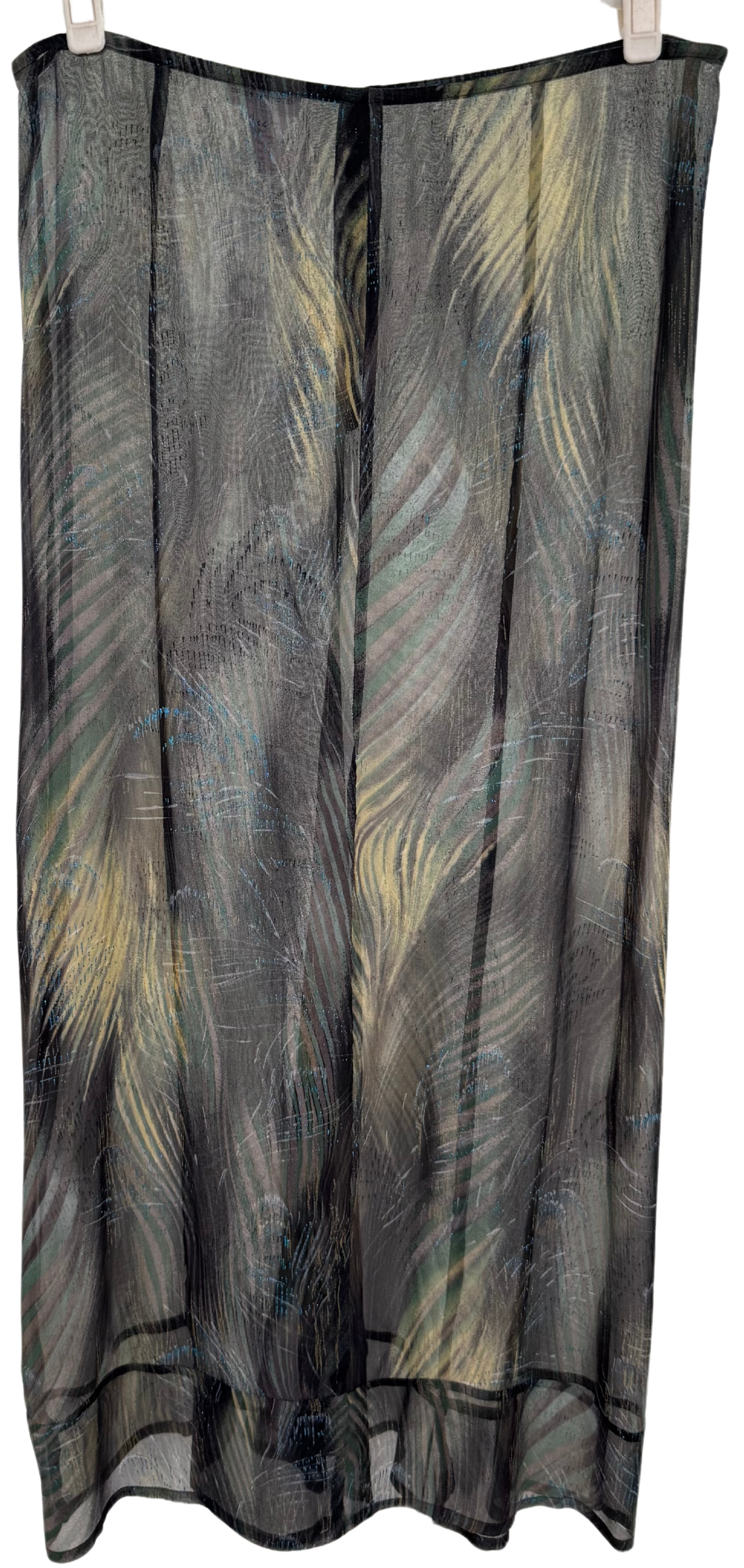 Dries Van Noten Vintage Printed Chiffon Maxi Skirt