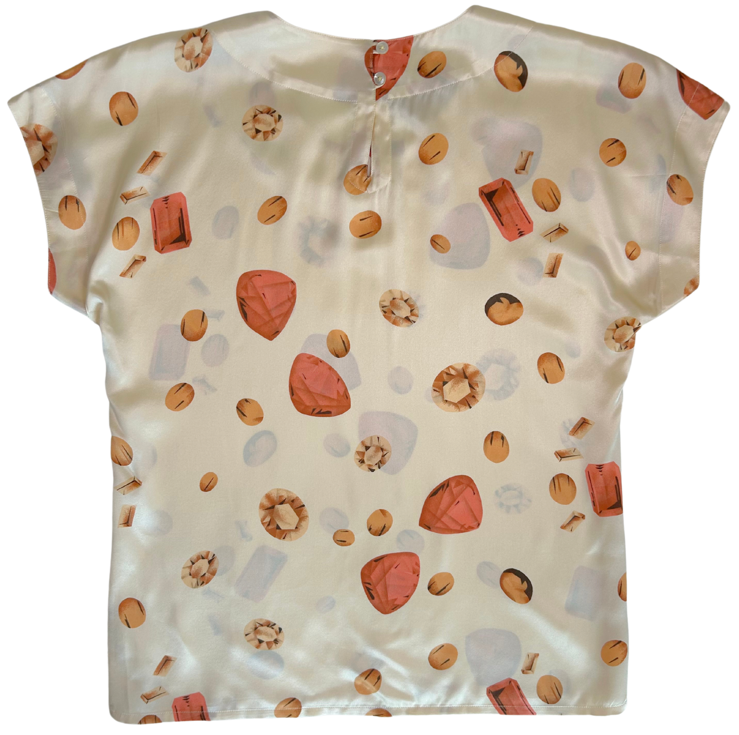 Vintage Escada by Margaretha Ley Silk Jewel Print Blouse
