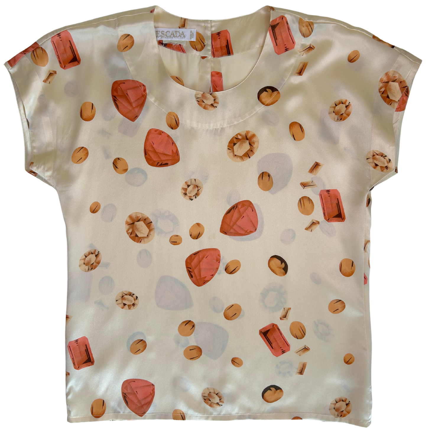 Vintage Escada by Margaretha Ley Silk Jewel Print Blouse