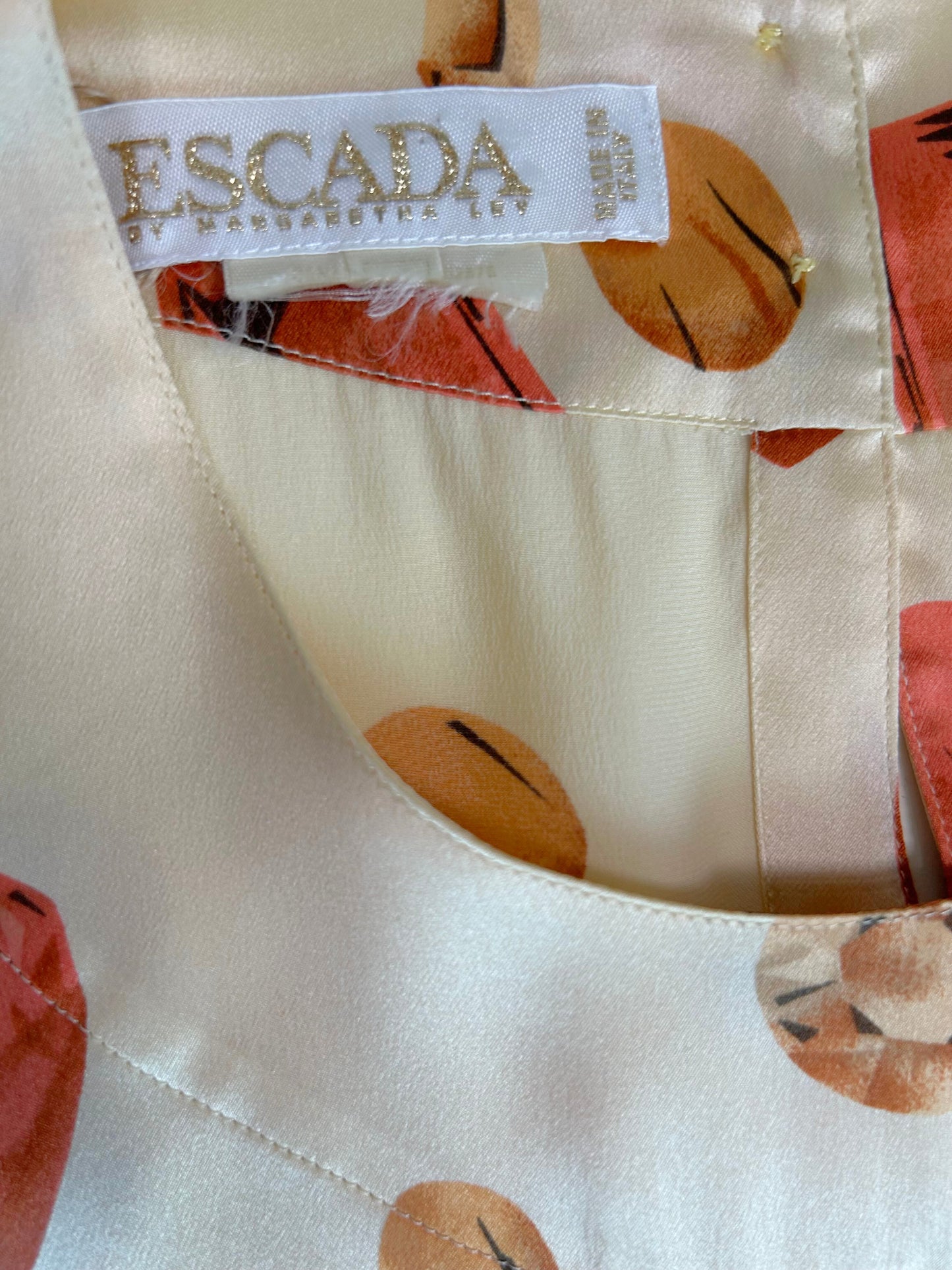 Vintage Escada by Margaretha Ley Silk Jewel Print Blouse