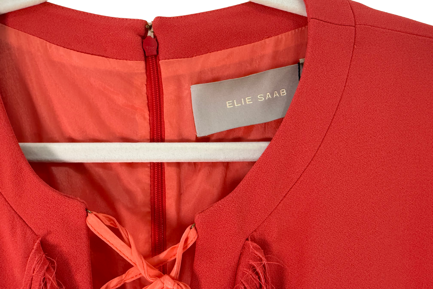 Elie Saab Sunset Orange Embellished Cady Gown - SS'22