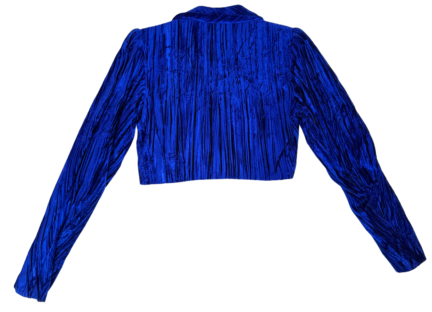 Iris Apfel x Emanuel Ungaro Vintage Cobalt Blue Crushed Velvet Bolero