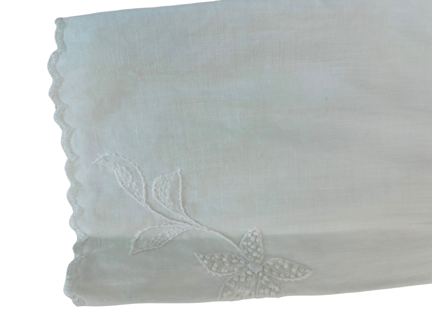 Vintage Edwardian White Cotton Floral Embroidered Blouse