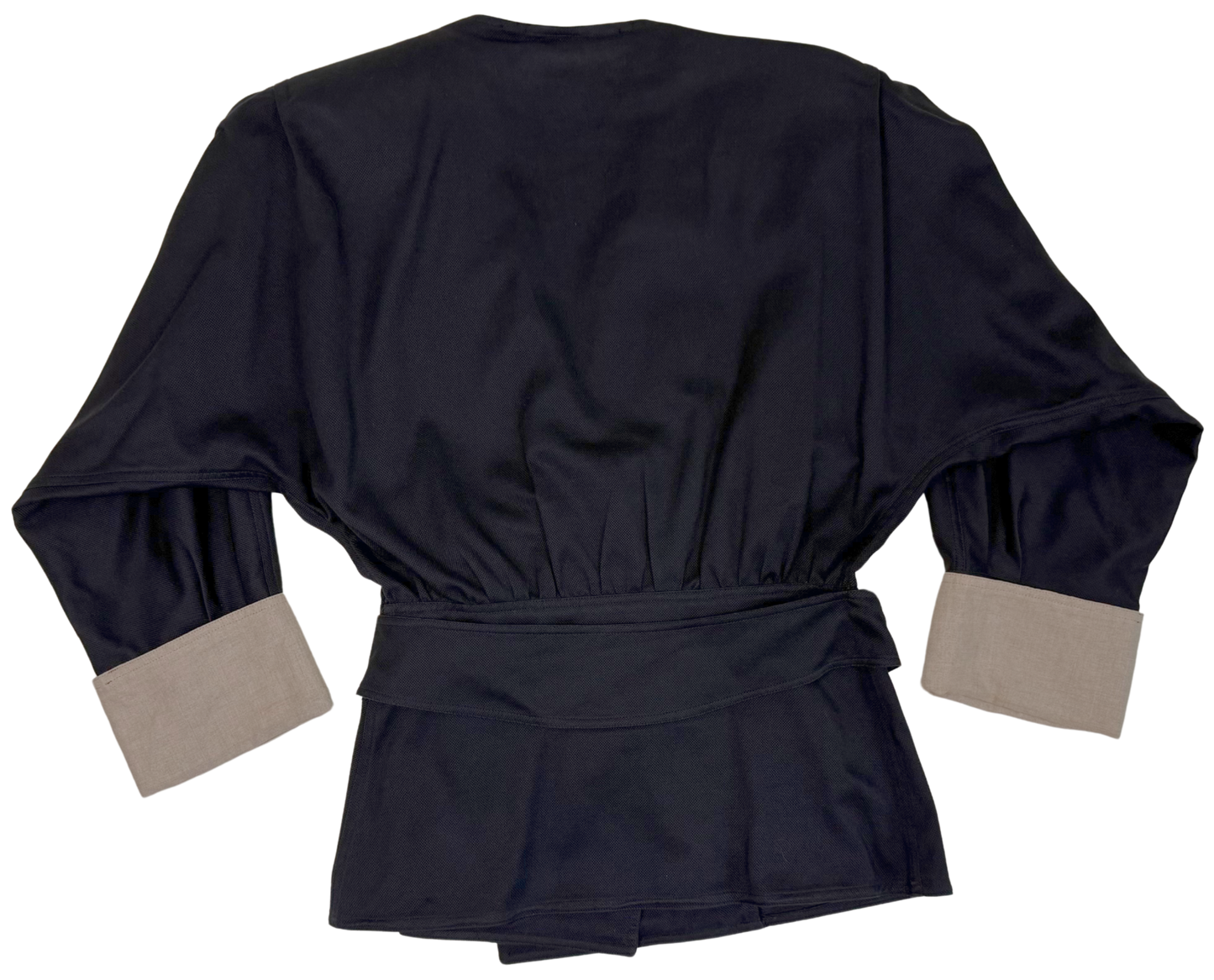 FENDI 365 Vintage 1980s Black and Beige Linen Jacket