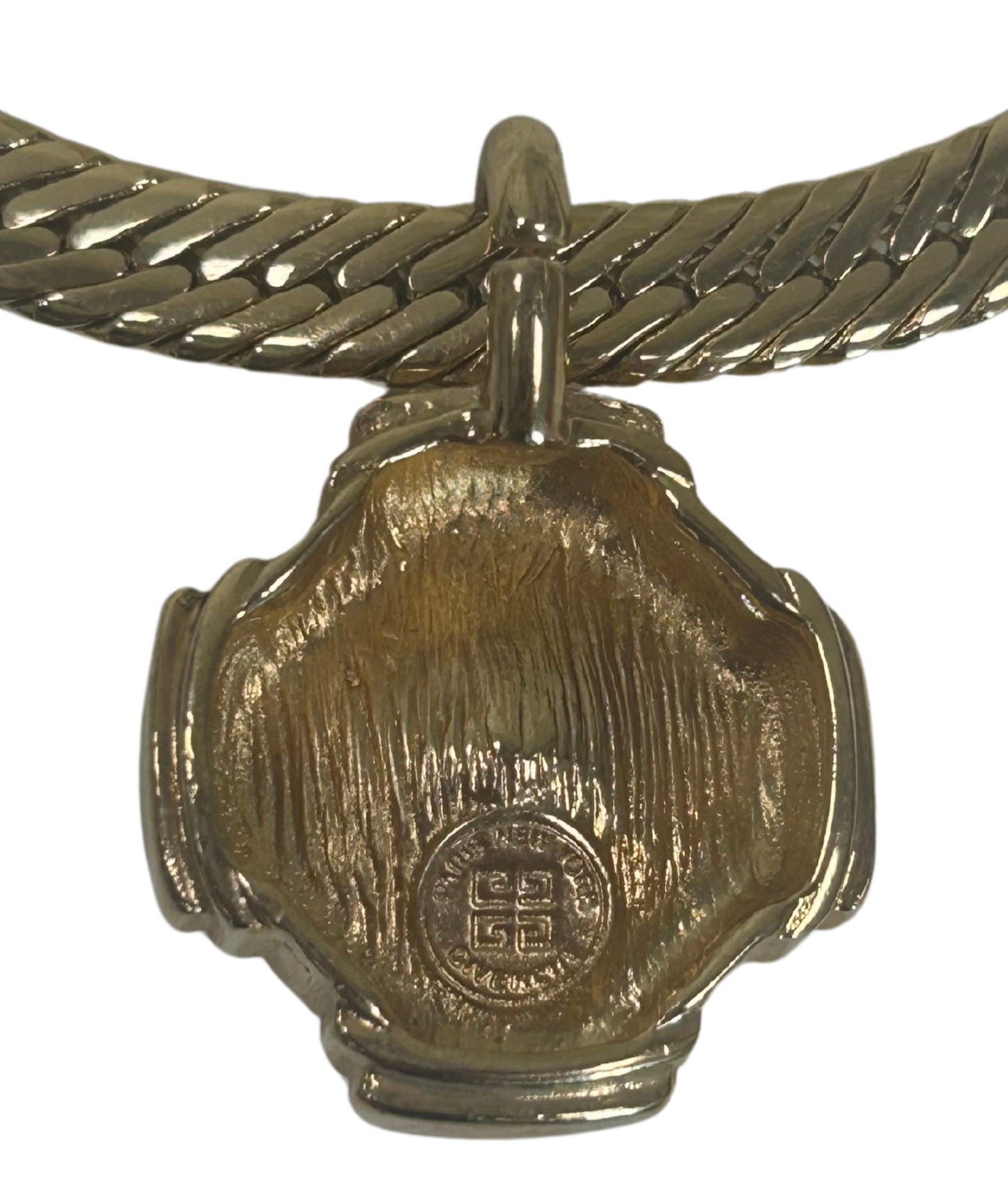 Givenchy Vintage 1980's Gold-Tone Crystal Pendant Statement Necklace