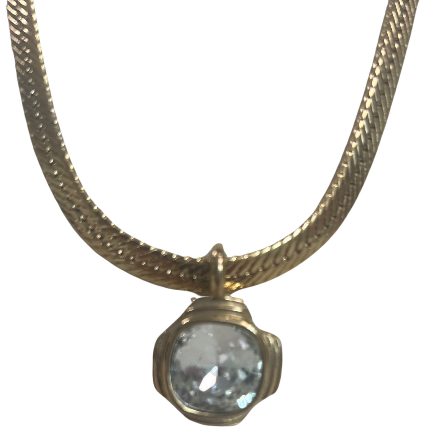 Givenchy Vintage 1980's Gold-Tone Crystal Pendant Statement Necklace