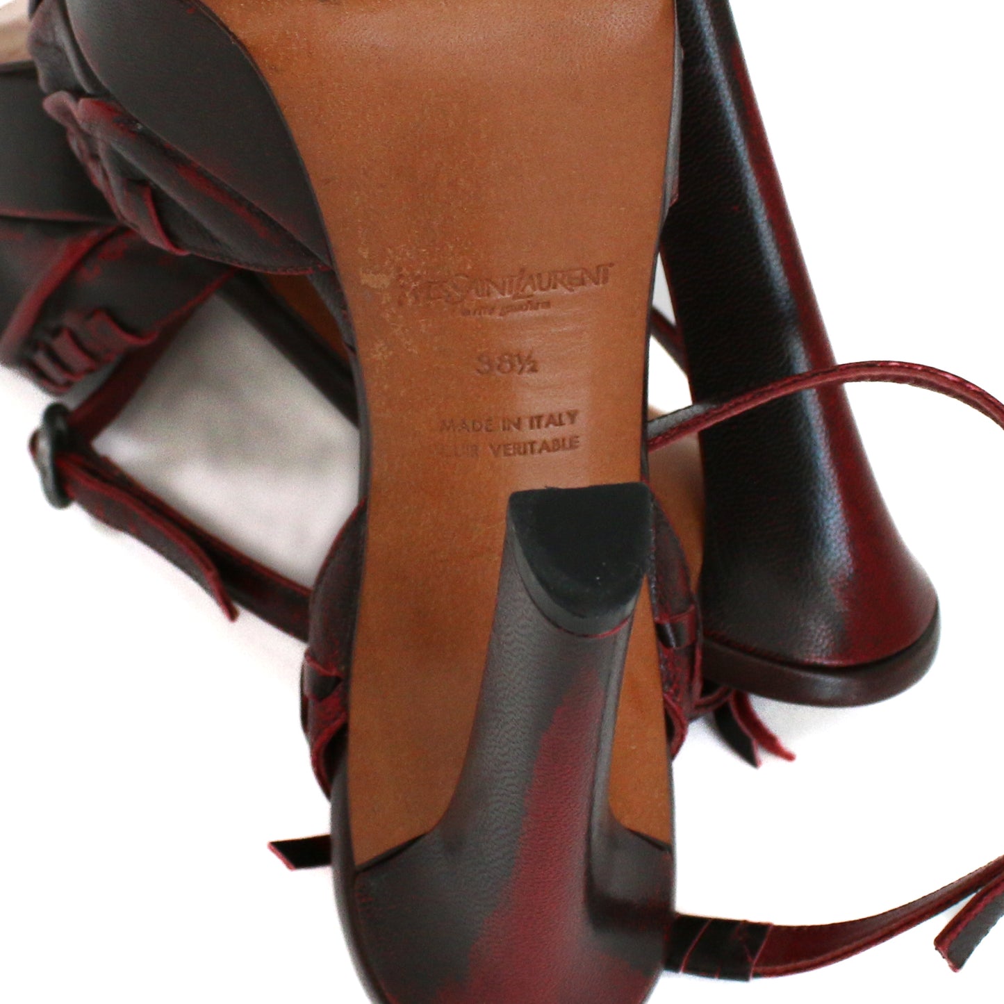 Vintage Tom Ford X YSL 1990's Burgundy Platform Sandals