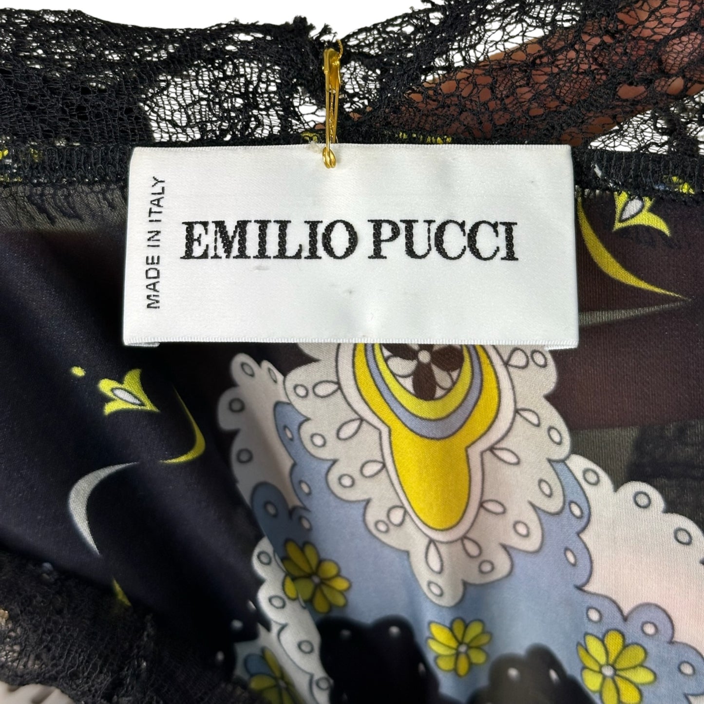 Emilio Pucci S/S 2012 by Peter Dundas Silk Lace Print Maxi Gown Size M
