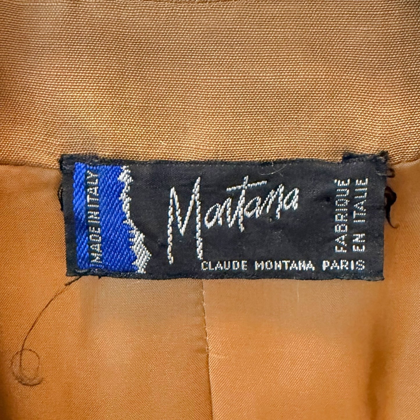 Vintage Claude Montana Paris Tan Linen Blend Blazer & Bustier Set – Size 6
