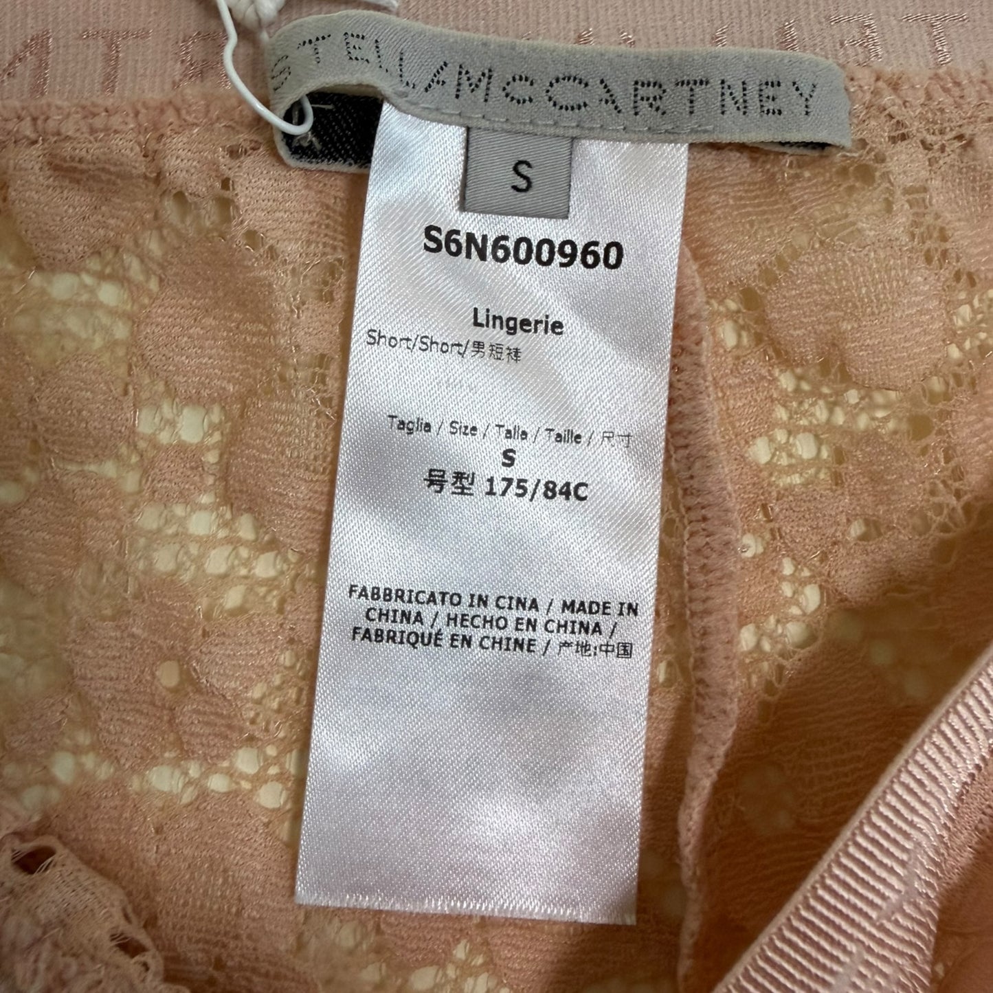 Stella McCartney NWT Evelyn Skating Pastel Pink Floral Lace Cycling Shorts - Size S
