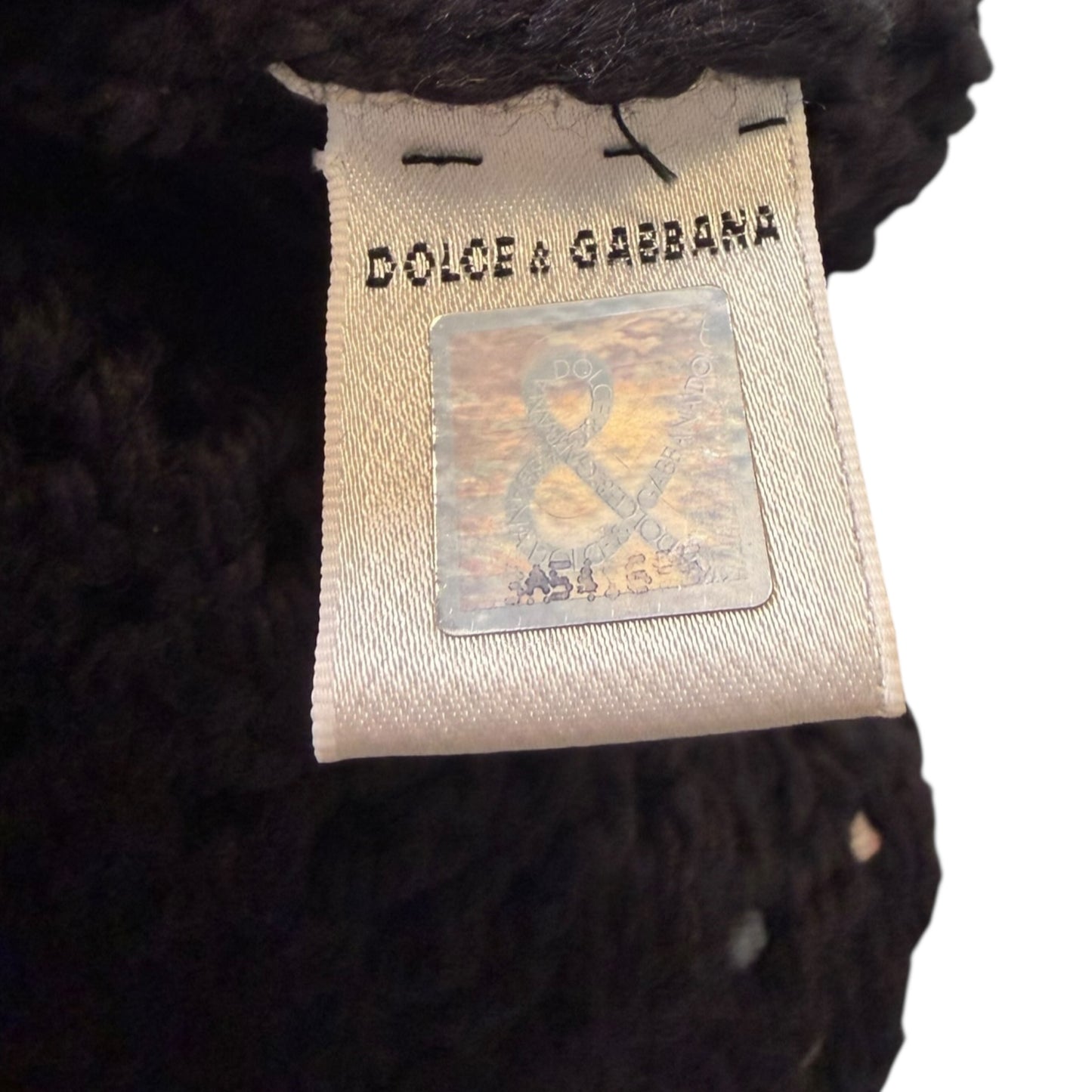 Dolce & Gabbana Y2K Black Hand-Crocheted Sheer Knit Bodycon Midi Dress, Long Sleeve (IT 42)