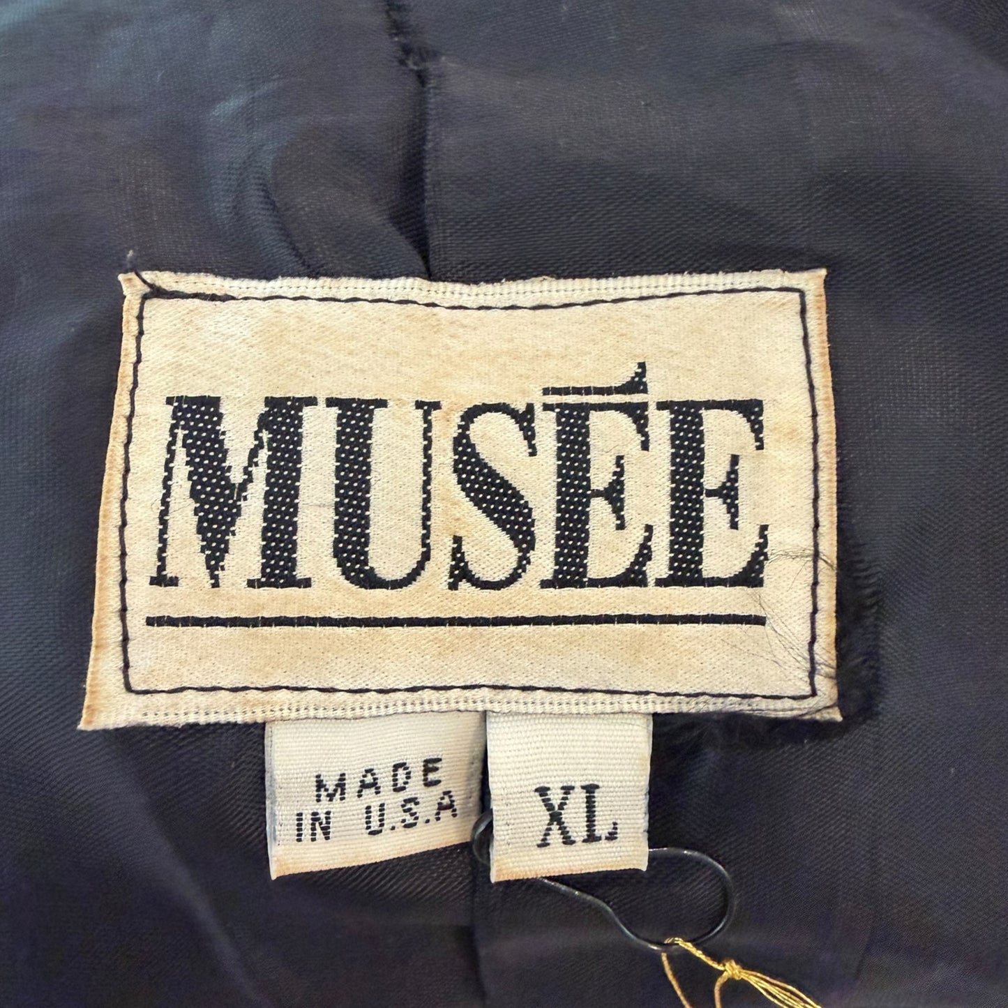 Vintage Musee 1980s Metallic Gold Cropped Leather Moto Jacket Made in USA - Size XL