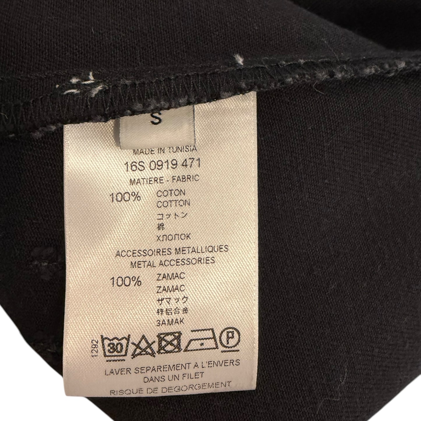 Givenchy black distressed denim Western shirt, sleeve detail close-up