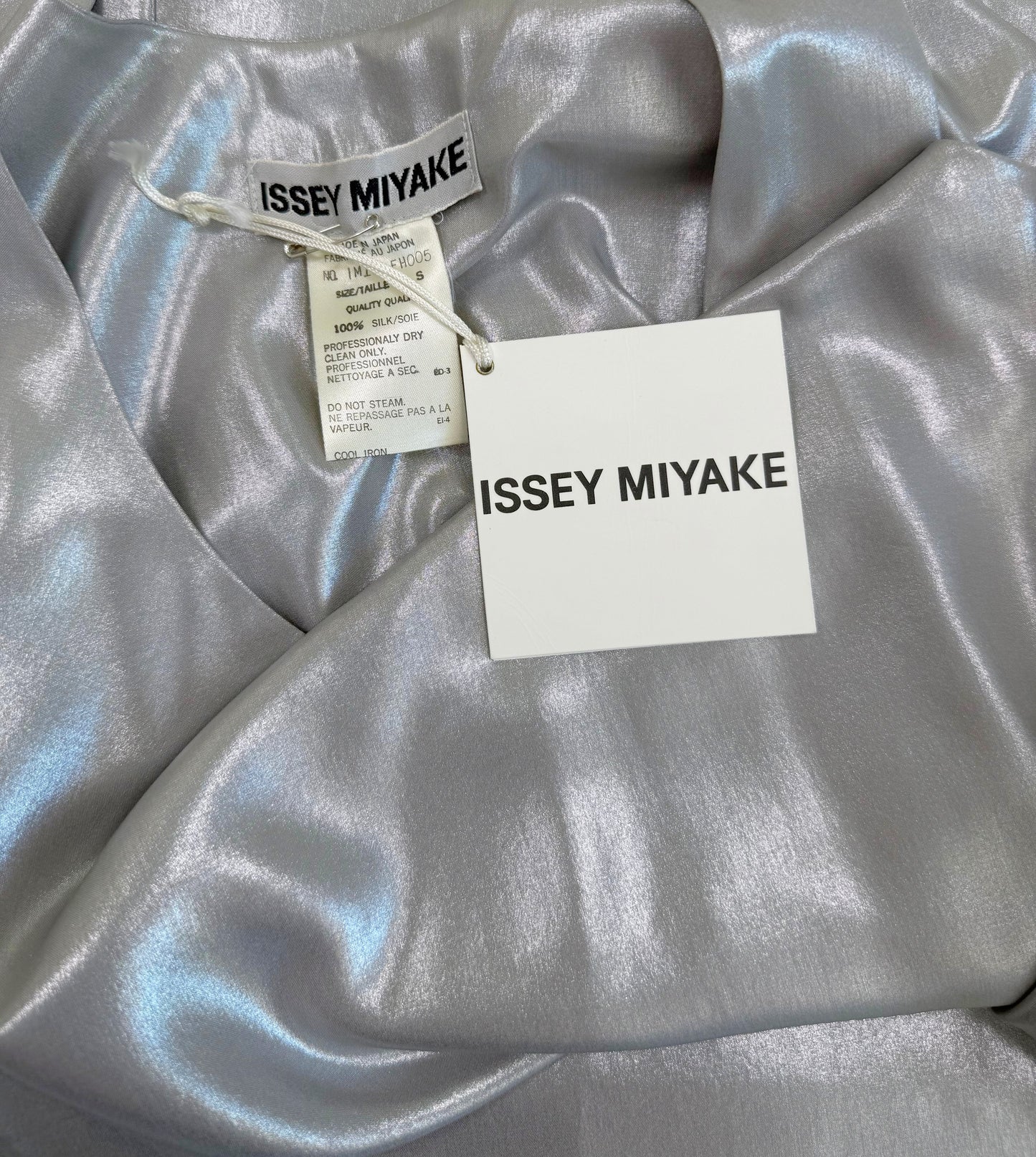 Issey Miyake Fall/Winter 2019 Silver Liquid Silk Mini Dress