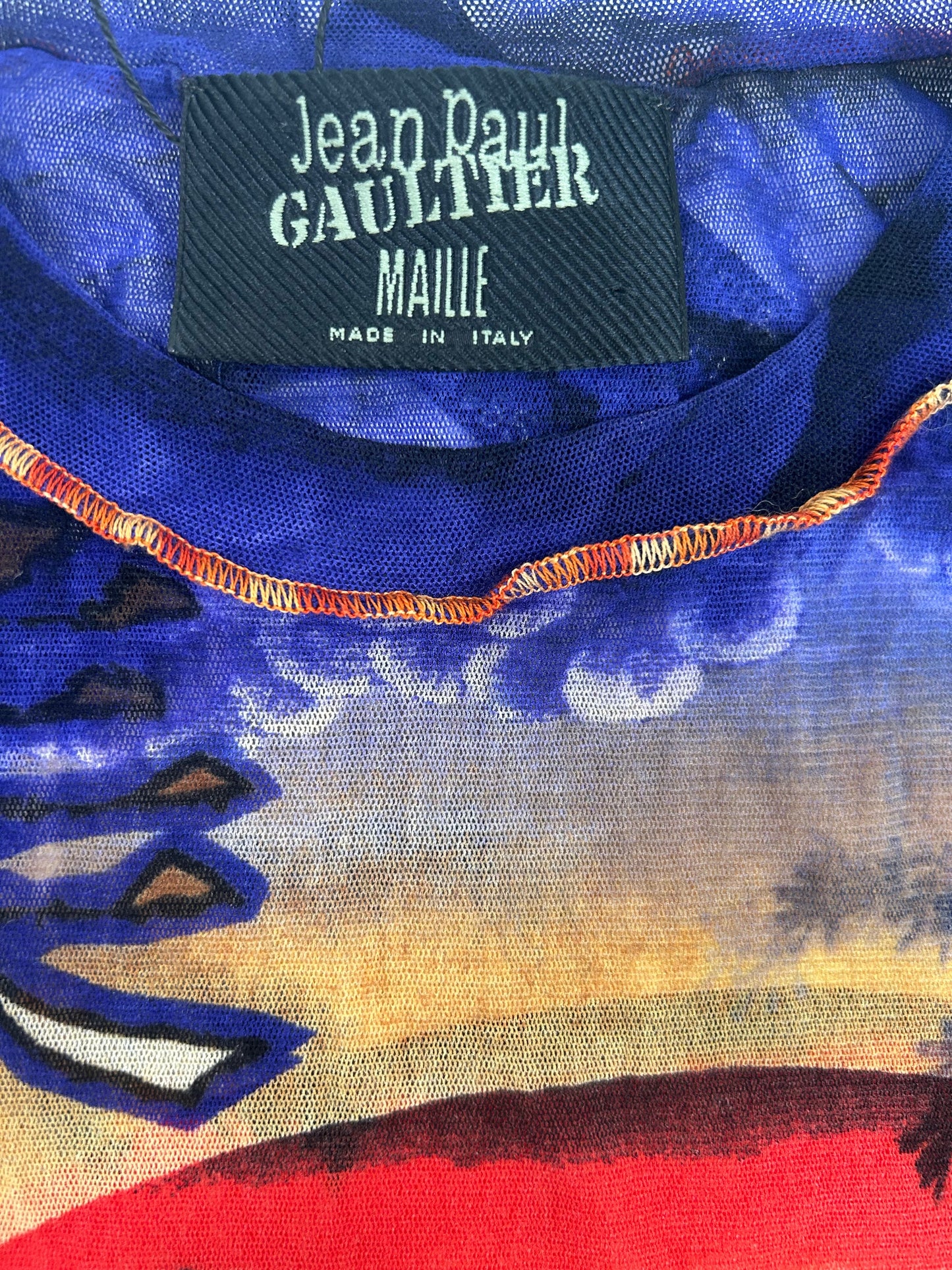 Jean Paul Gaultier Japanese Geisha Long Sleeve Mesh Top