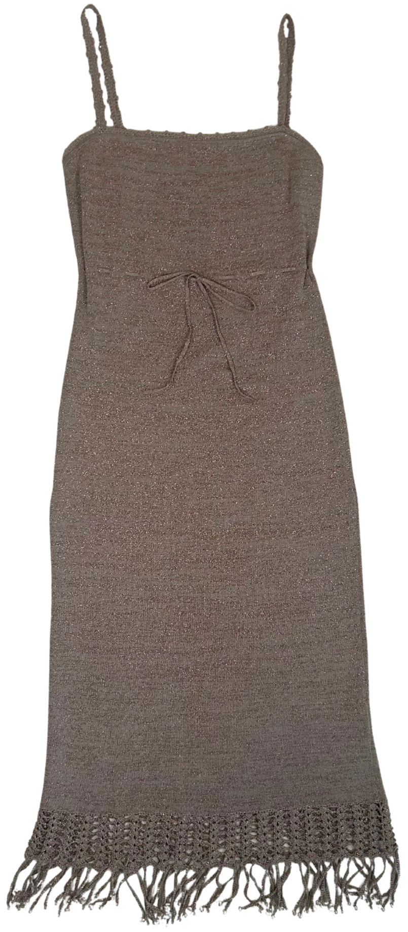 Vintage Y2K Katherine Woman Knitwear Metallic Knit Midi Dress