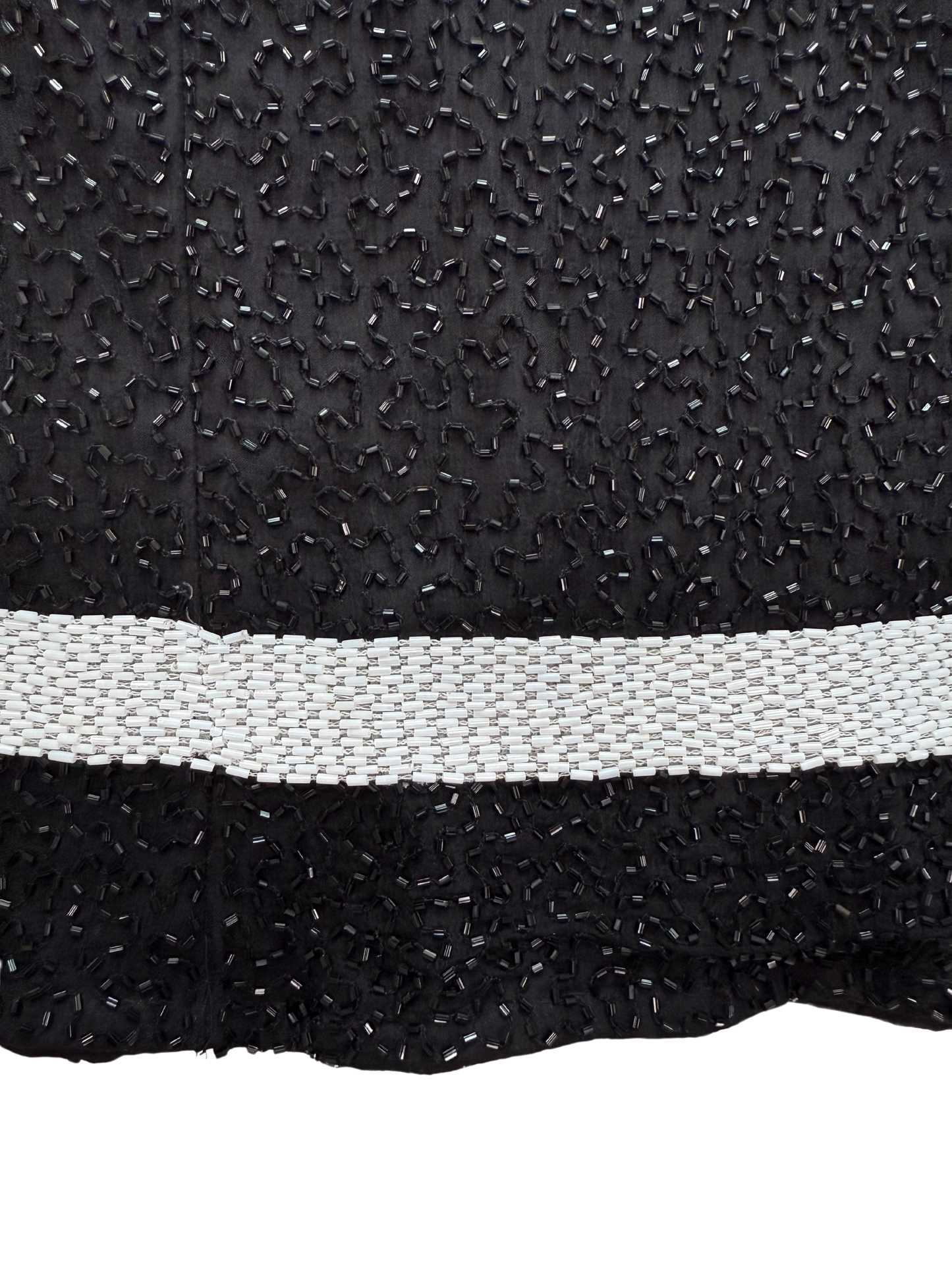 Laurence Kazar Vintage 80's Black and White Striped Silk Sequin Blouse
