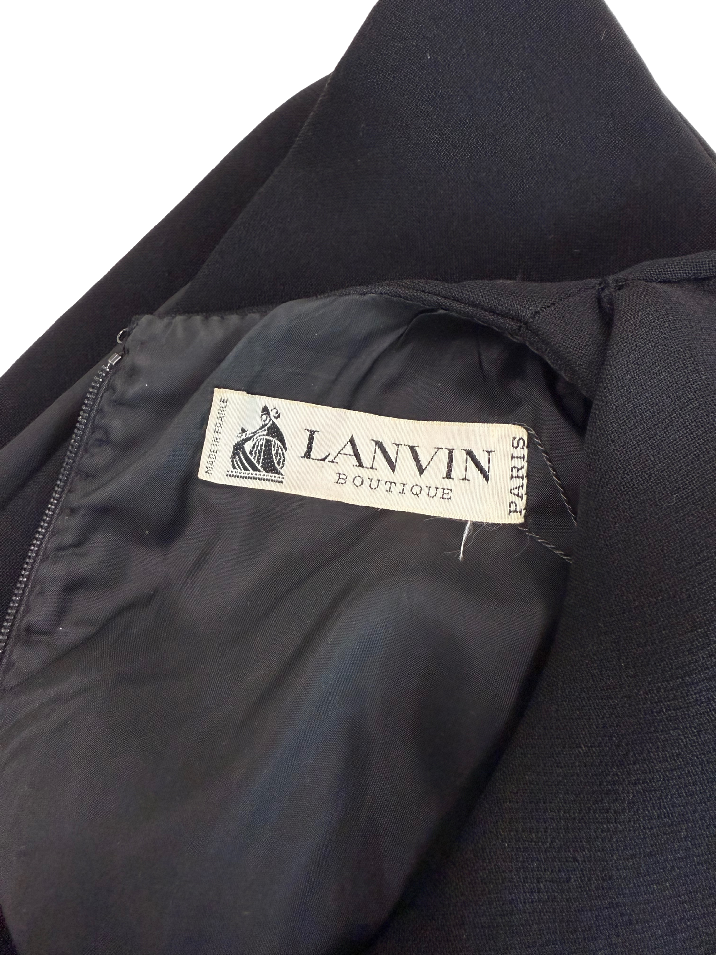 Lanvin Vintage 1970's Black Chiffon Striped Sequin and Fringed Knit Evening Blouse