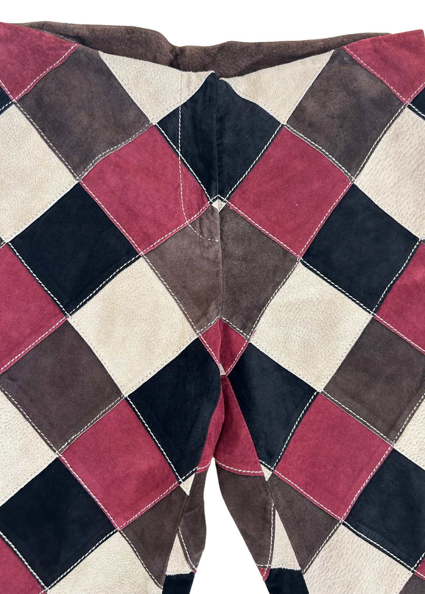 Michael Hoban for EZZA Vintage 90's Patchwork Suede Leather Pants