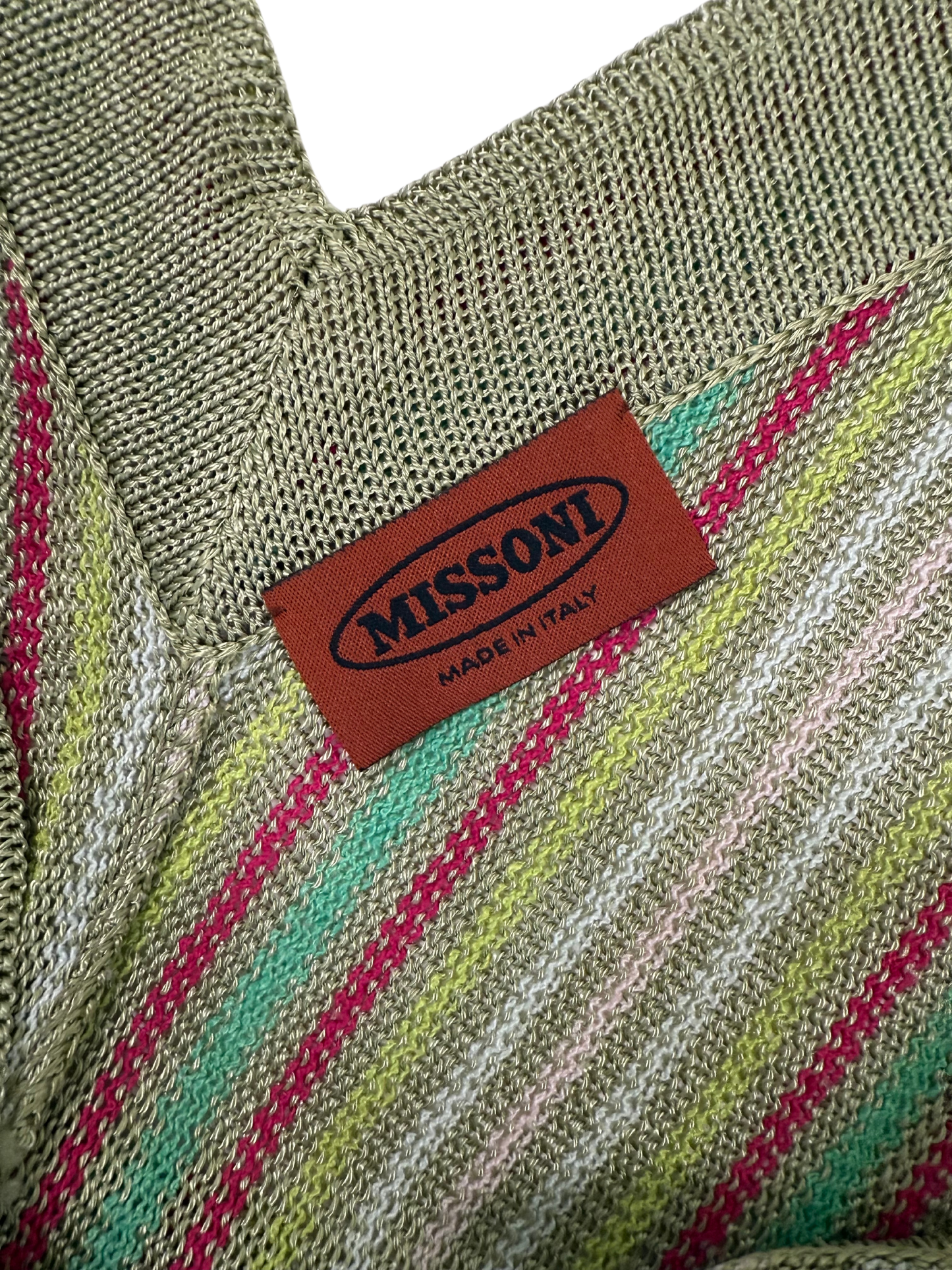 Missoni Multicolored Striped Knit Sleeveless Mermaid Midi Dress