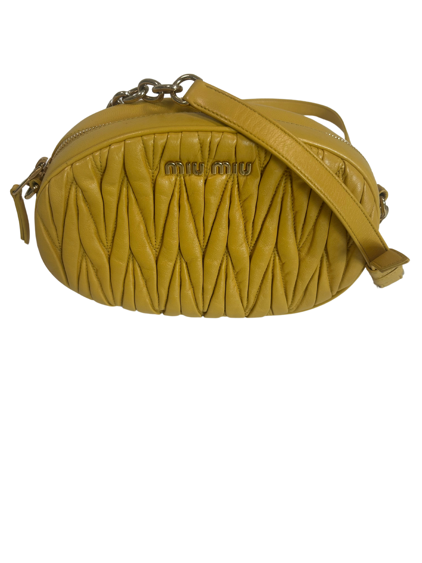 Miu Miu Matelassé Nappa Oval Crossbody Bag