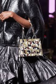 Miu Miu Camouflage Print Leather Crystal Top Handbag