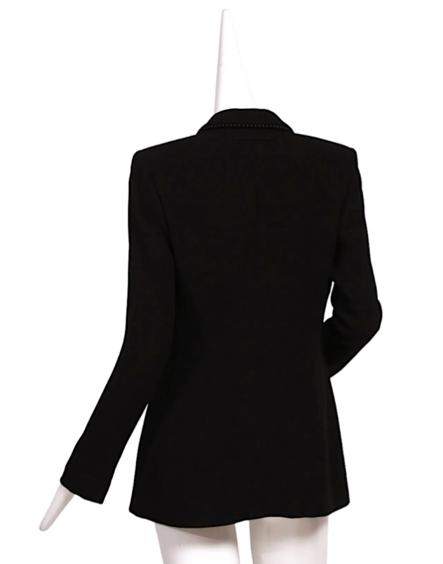 Vintage Late 90s Jean Paul Gaultier Femme Black Blazer with Necklace and Bow Detail