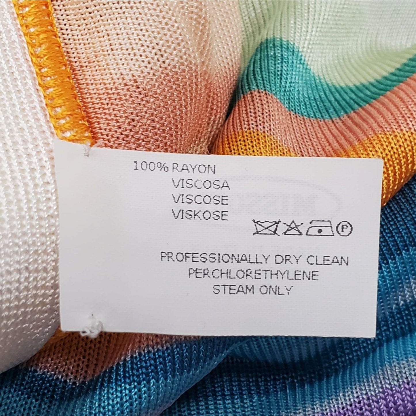 Missoni Multicolor Striped Rayon Stole Scarf NWT | Made in Italy | 22” x 75”