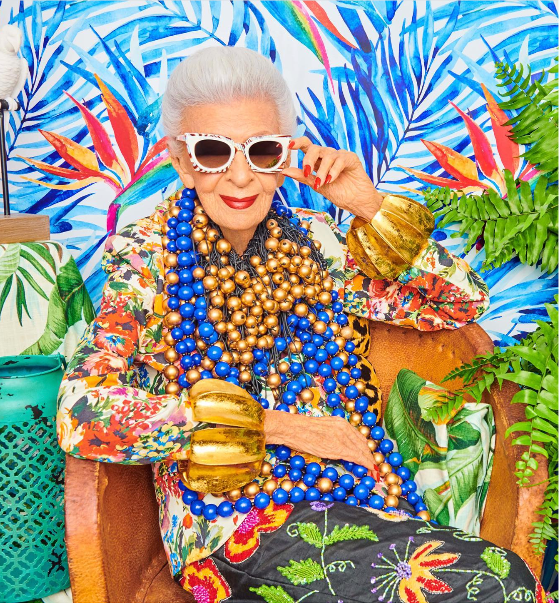 Iris Apfel Provenance Moschino Vintage Floral Cotton A-Line Midi Skirt Made in Italy (Early 2000s)