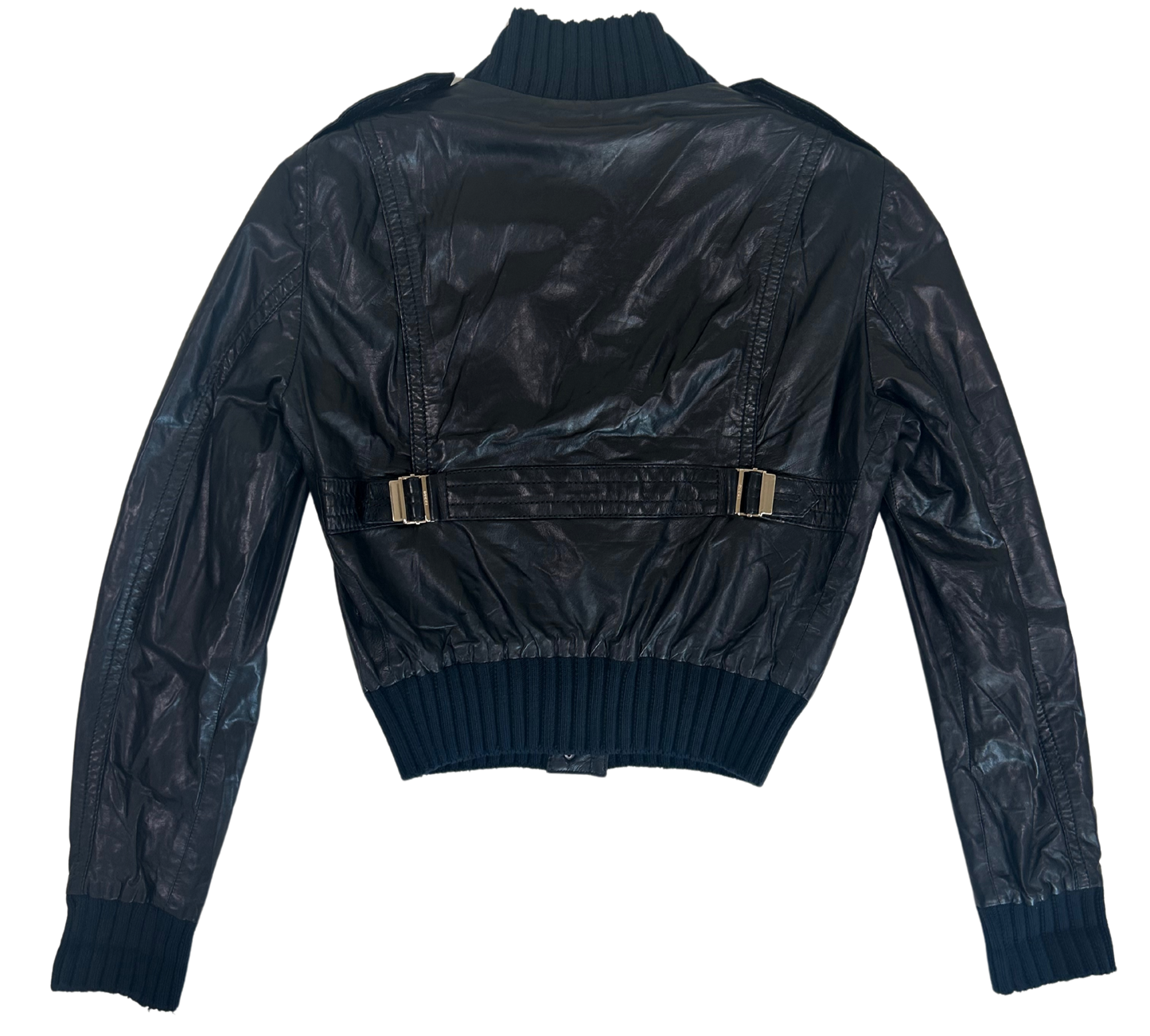 Tom Ford for Gucci Vintage Black Leather Bomber Jacket