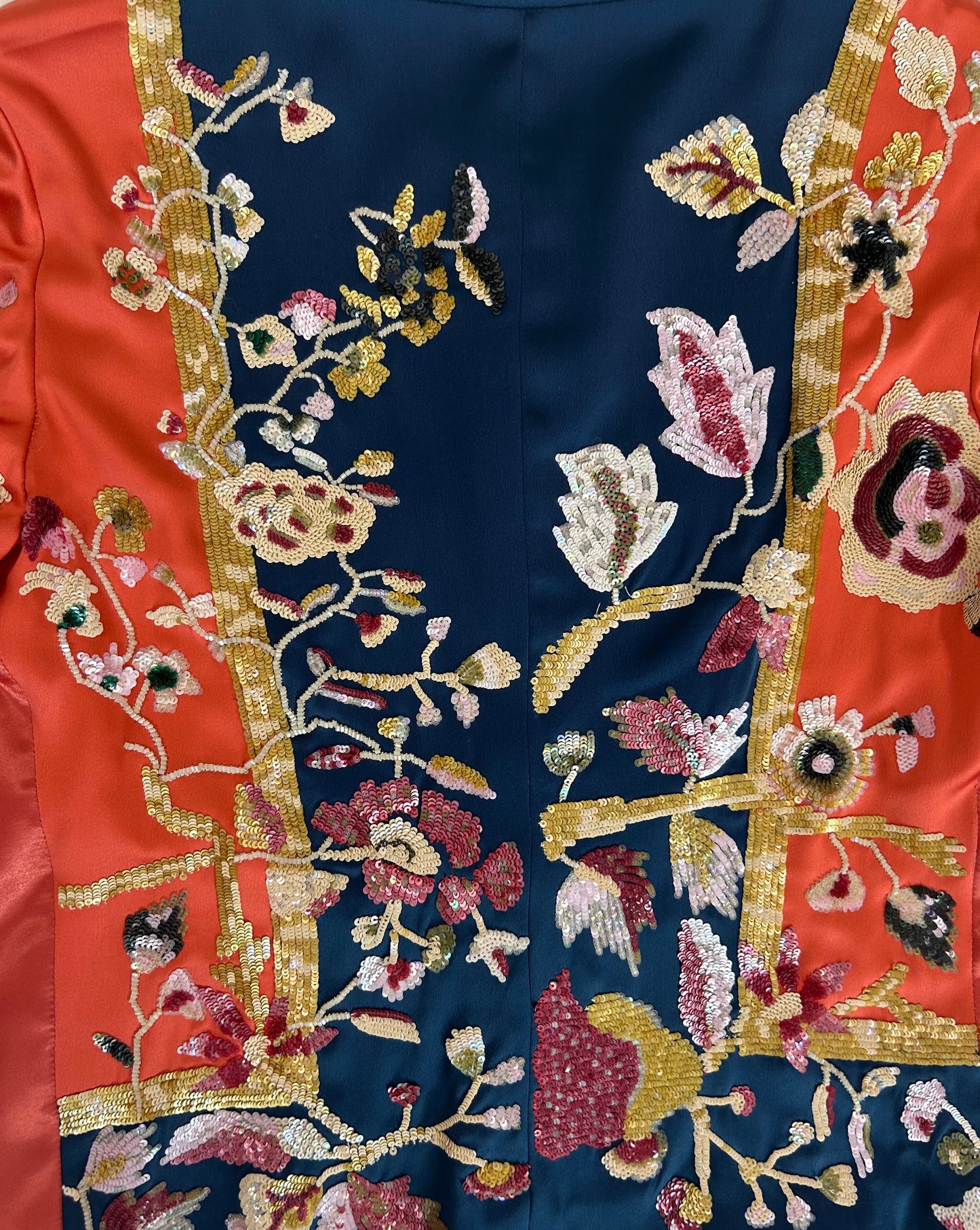 Valentino Vintage Silk Floral Sequin Embellished Evening Jacket