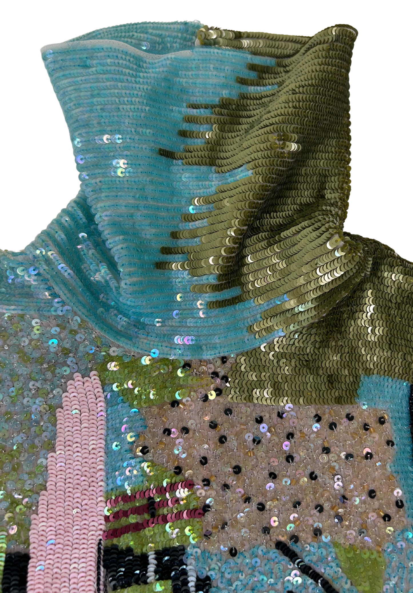 Valentino x Jean-Michel Basquiat Silk Sequin Graffiti Print Blouse
