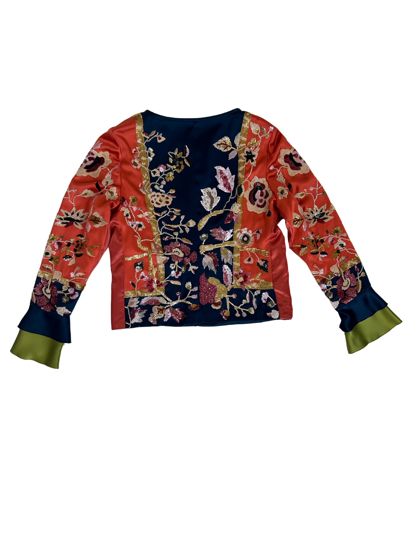 Valentino Vintage Silk Floral Sequin Embellished Evening Jacket