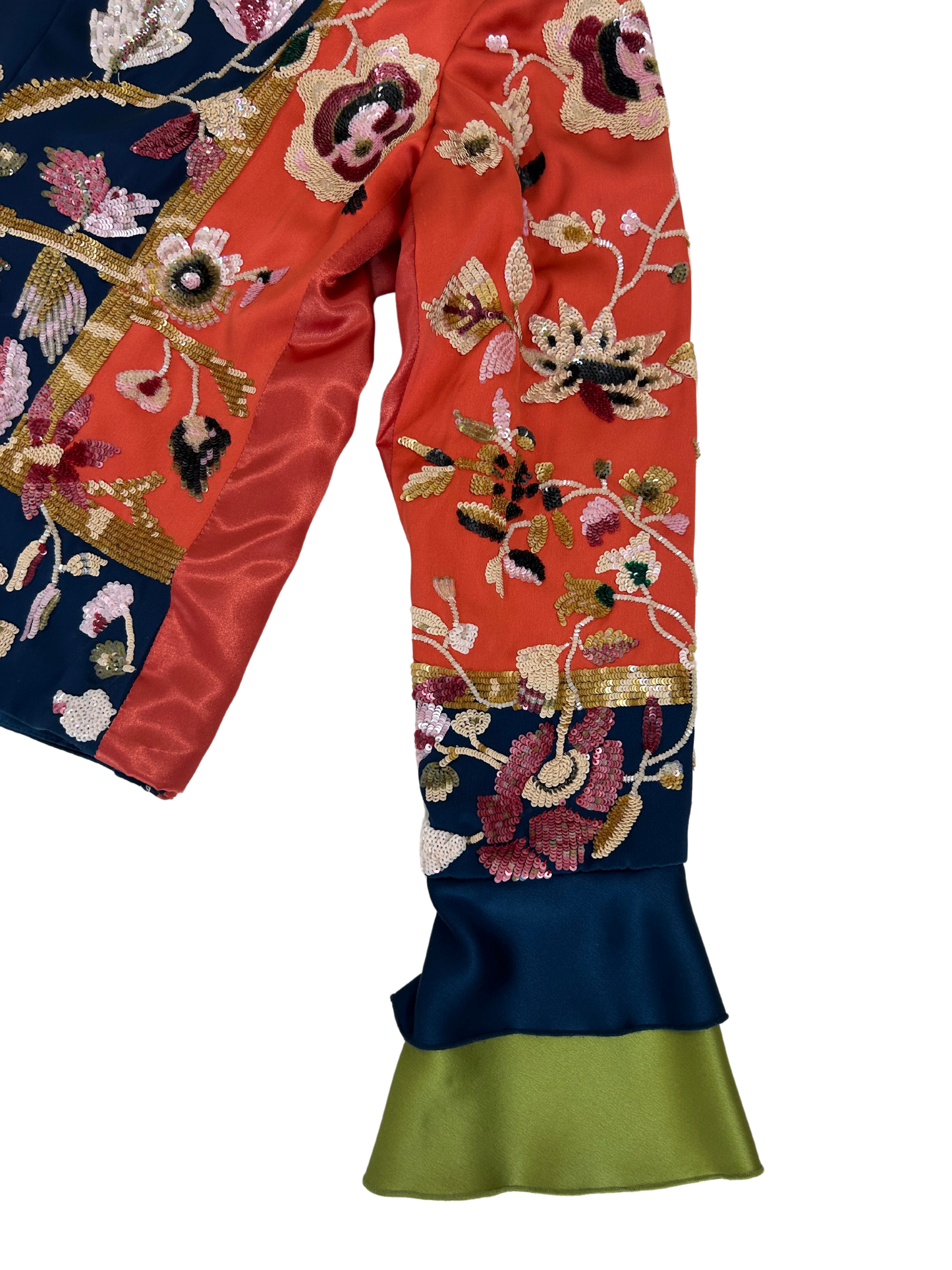 Valentino Vintage Silk Floral Sequin Embellished Evening Jacket