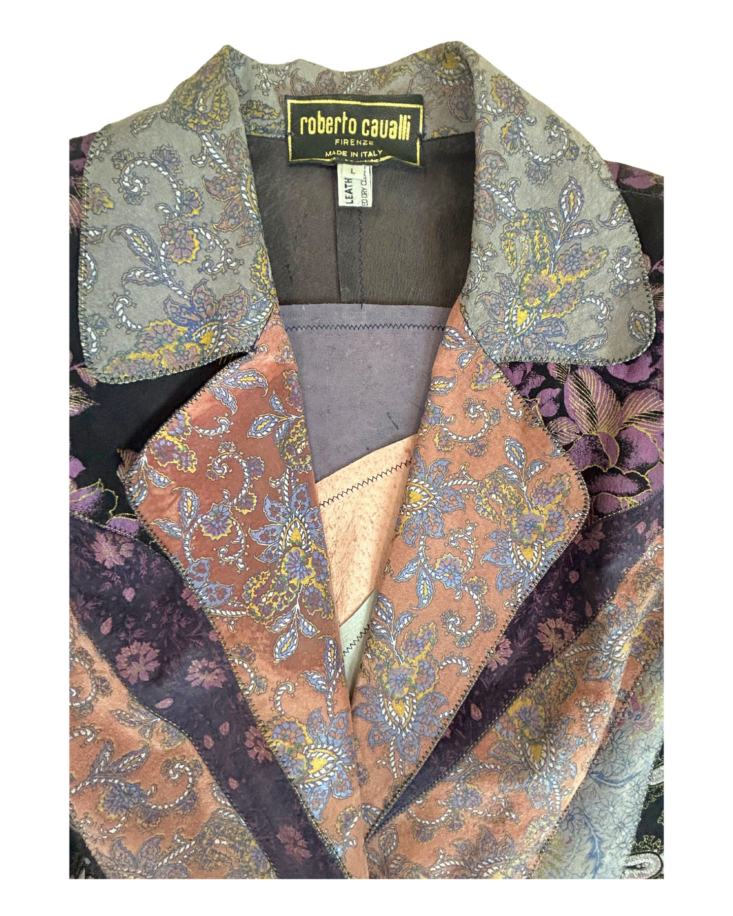 Vintage Roberto Cavalli Leather Patchwork Jacket
