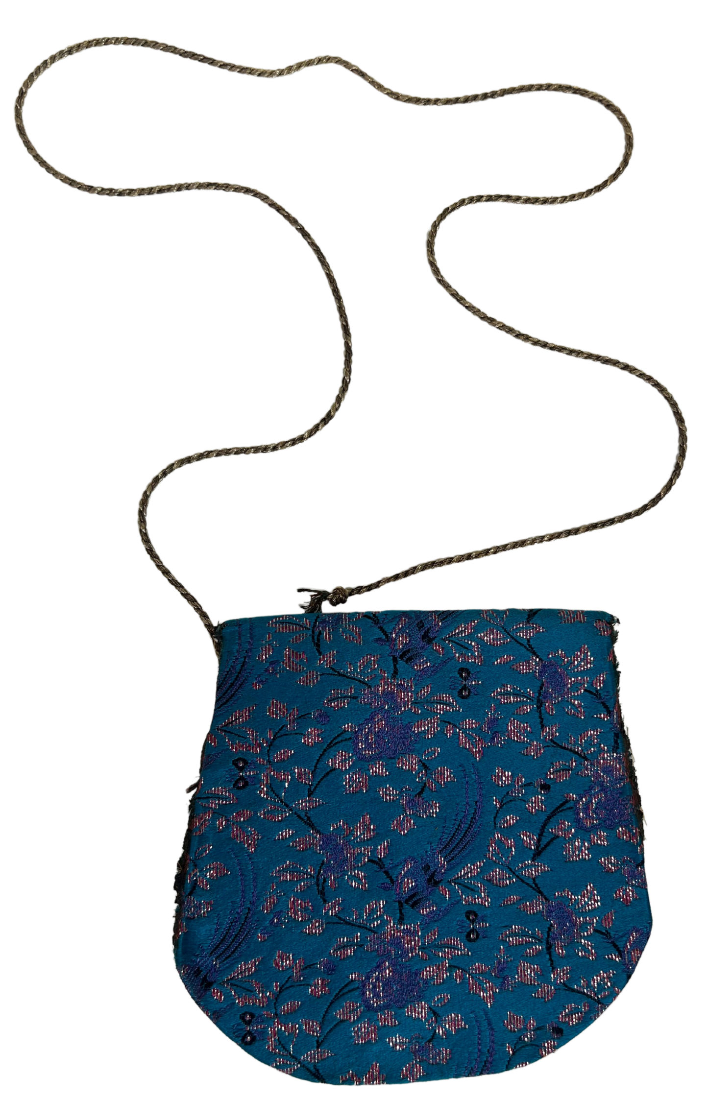 Saint Laurent Rive Gauche Vintage 1980s Blue Floral Brocade Blazer