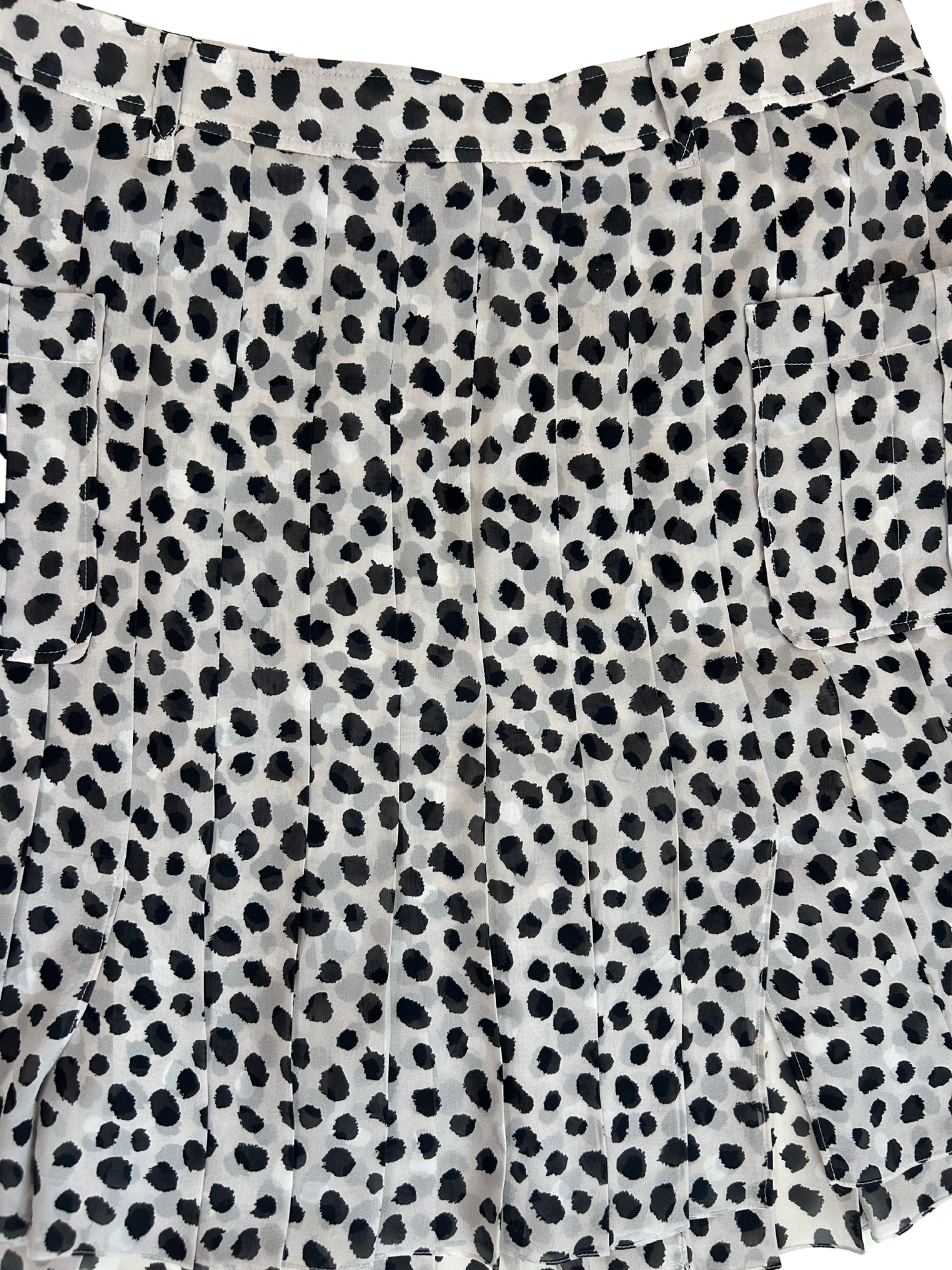 Yves Saint Laurent Vintage Dalmatian Print Silk Skirt
